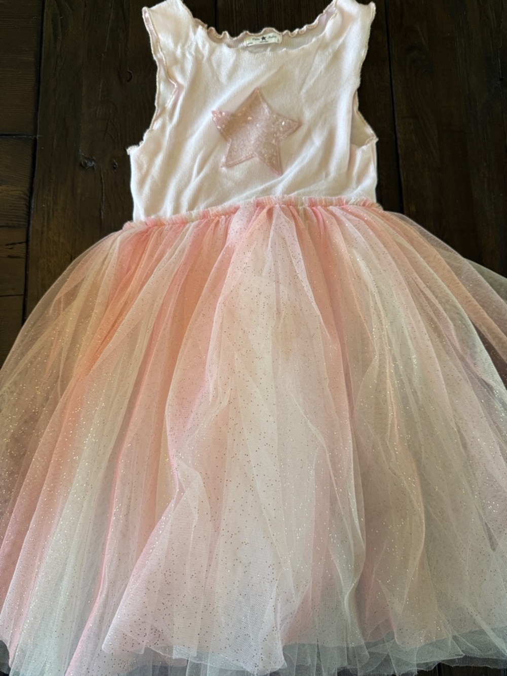 Sparkle Star Pink Tulle Dress for Girls